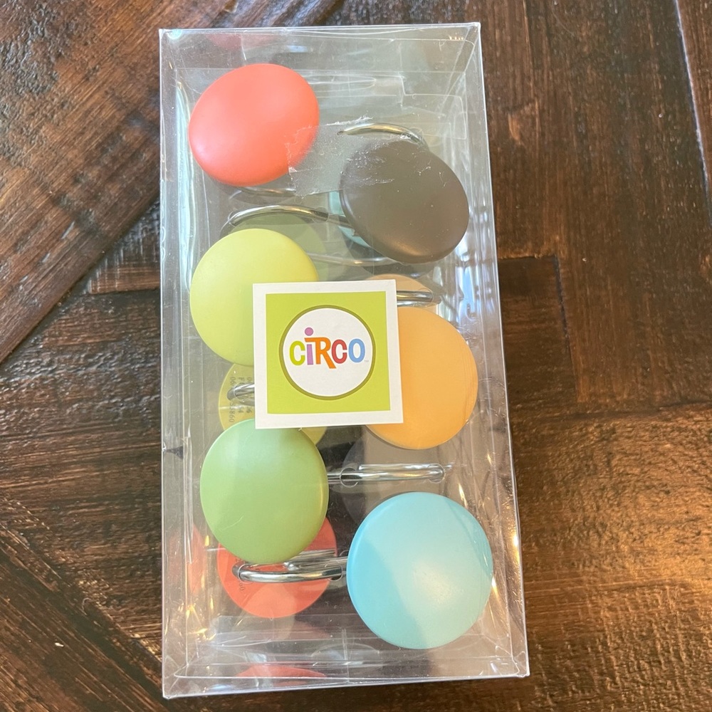 New in package Set of 12 colorful shower rings Circo